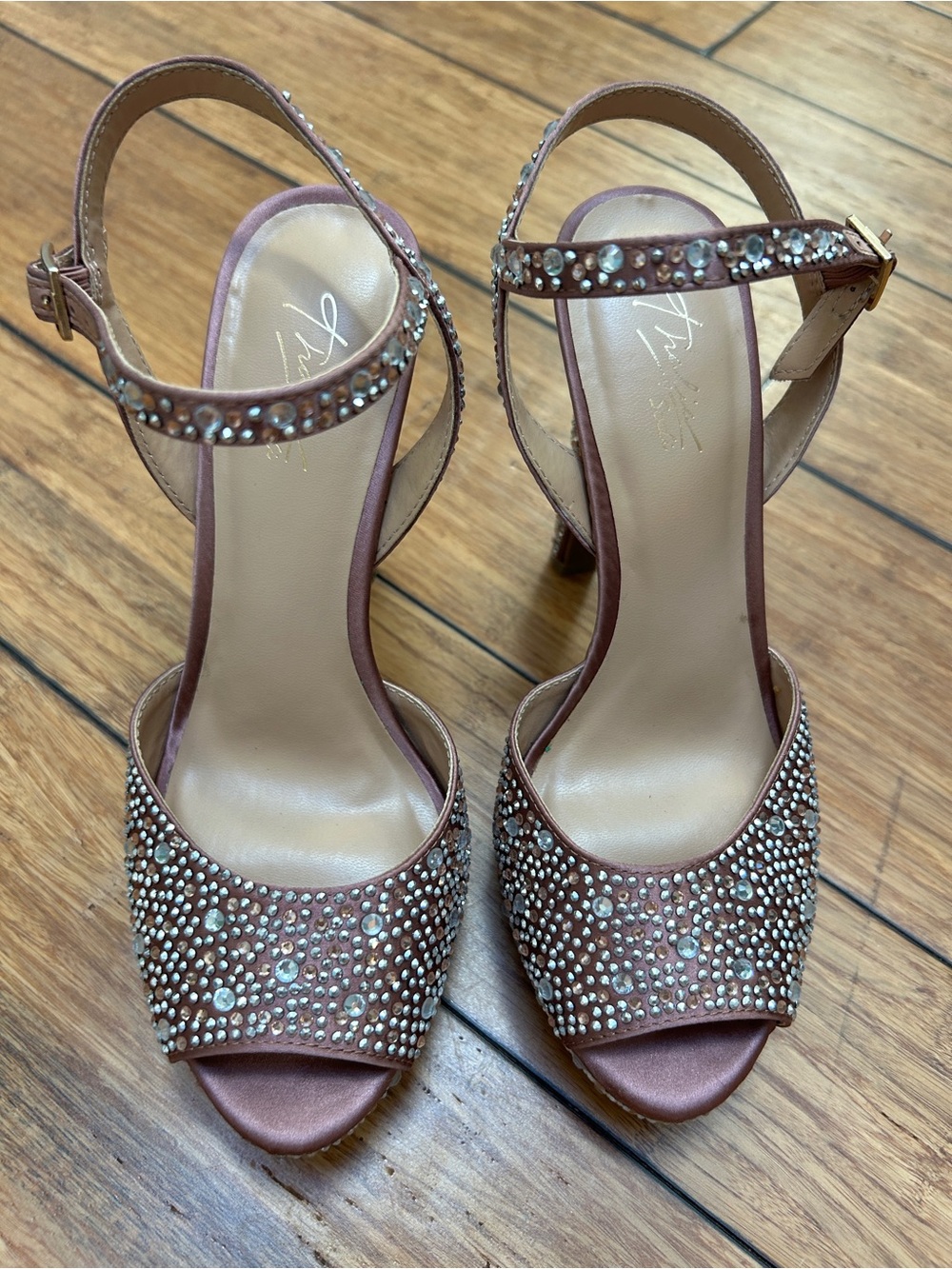 Thalia Sodi crystal platform evening sandle